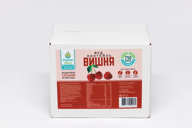 Разгрузочный день 750 кКал, вишня (набор 6 бутылок по 250 кКал)